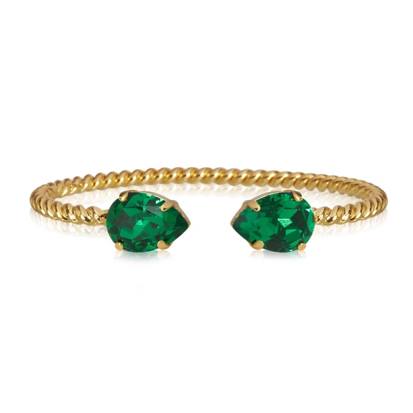 Caroline Svedbom Gold Mini Drop Bracelet - Majestic Green